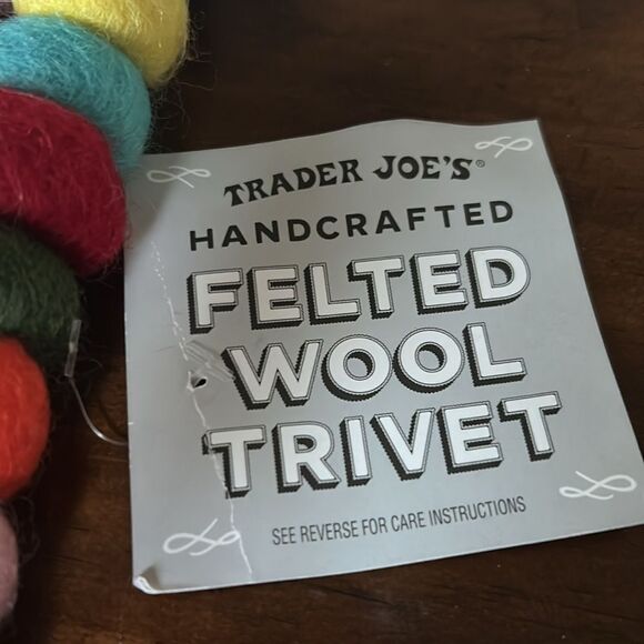 Trader Joe’s Handcrafted Felted Wool Trivet NWT - Picture 2 of 7